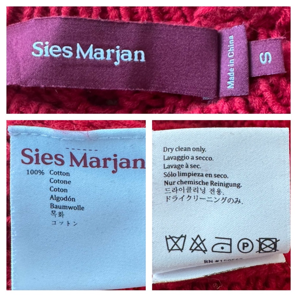 Sies Marjan Britta Cotton Cable Knit Sweater in Lipstick Red - Picture 6 of 9